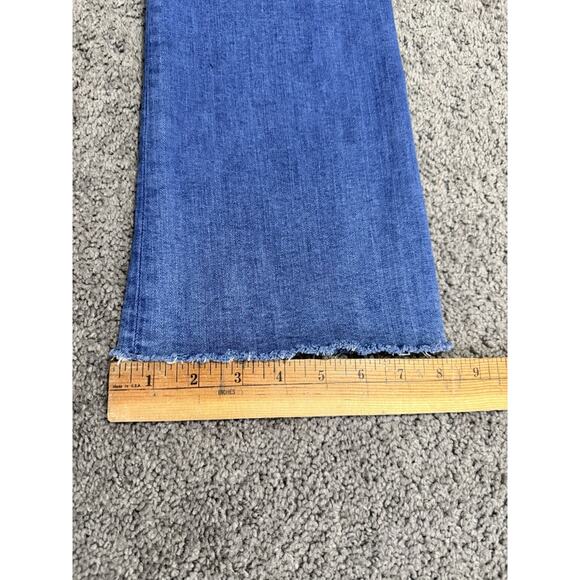 MNG Mango Boot Crop Cropped Fringe Jeans Stretch Blue Size 6 Womens Denim Pants - Picture 8 of 11